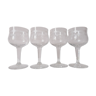 4 verres bohèmes en cristal gravé