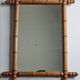 Antique mirror in turned wood, light bamboo style, late 19th century, 62 x 46 cm