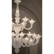 Monumental Contemporary White Rezzonico Murano Glass Chandelier