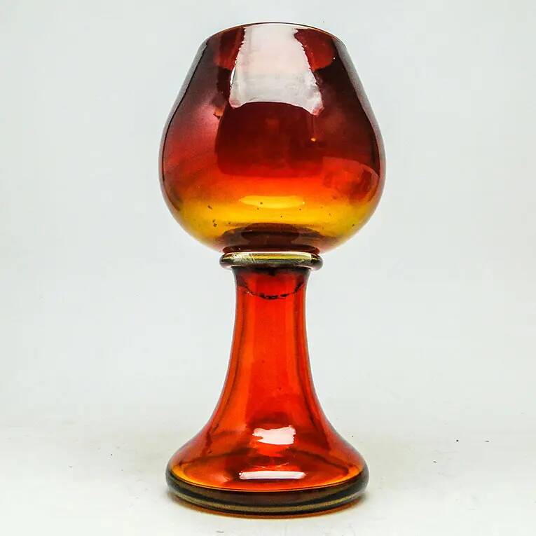Mid-century modern vase, multicolour glass, designed by J. Słuczan-Orkusz, Poland, 1970s