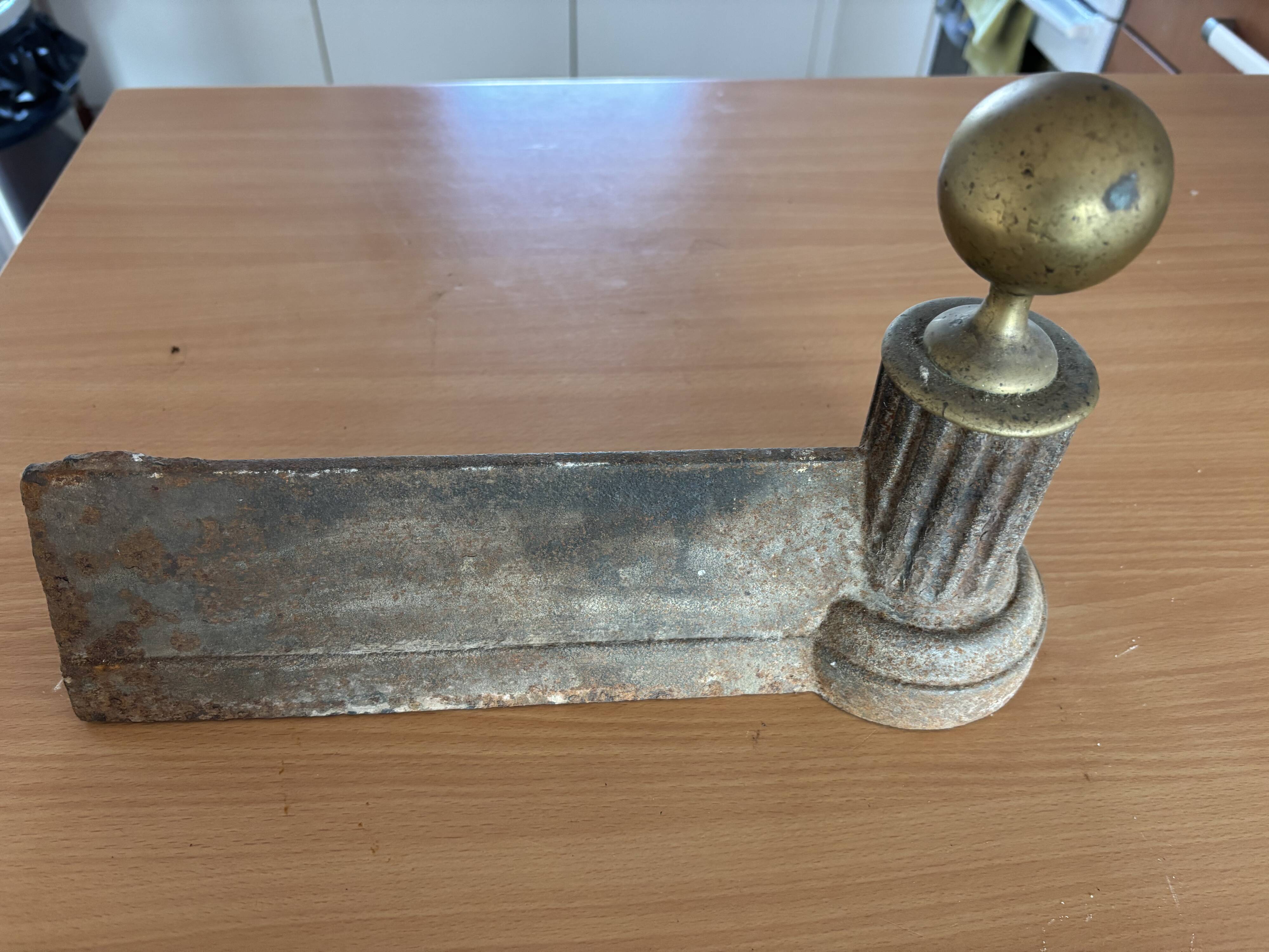 Open fireplace andirons