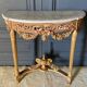Console XVIII wooden gold louis xvi white marble flower falls