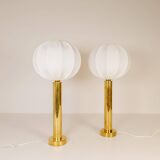Pair of mid-century brass table lamps by Kosta Elarmatur, Sweden, 1960s.