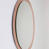 Cristal Arte Pink Oval Rosé Mid-Century Wall Mirror, Italy, 1960s