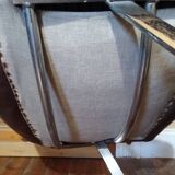 Deux fauteuils cuir et chrome 1970