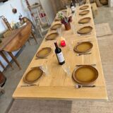 Solid oak farmhouse table with extensions