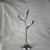 Modern mid-century aluminum three-pointed candelabra