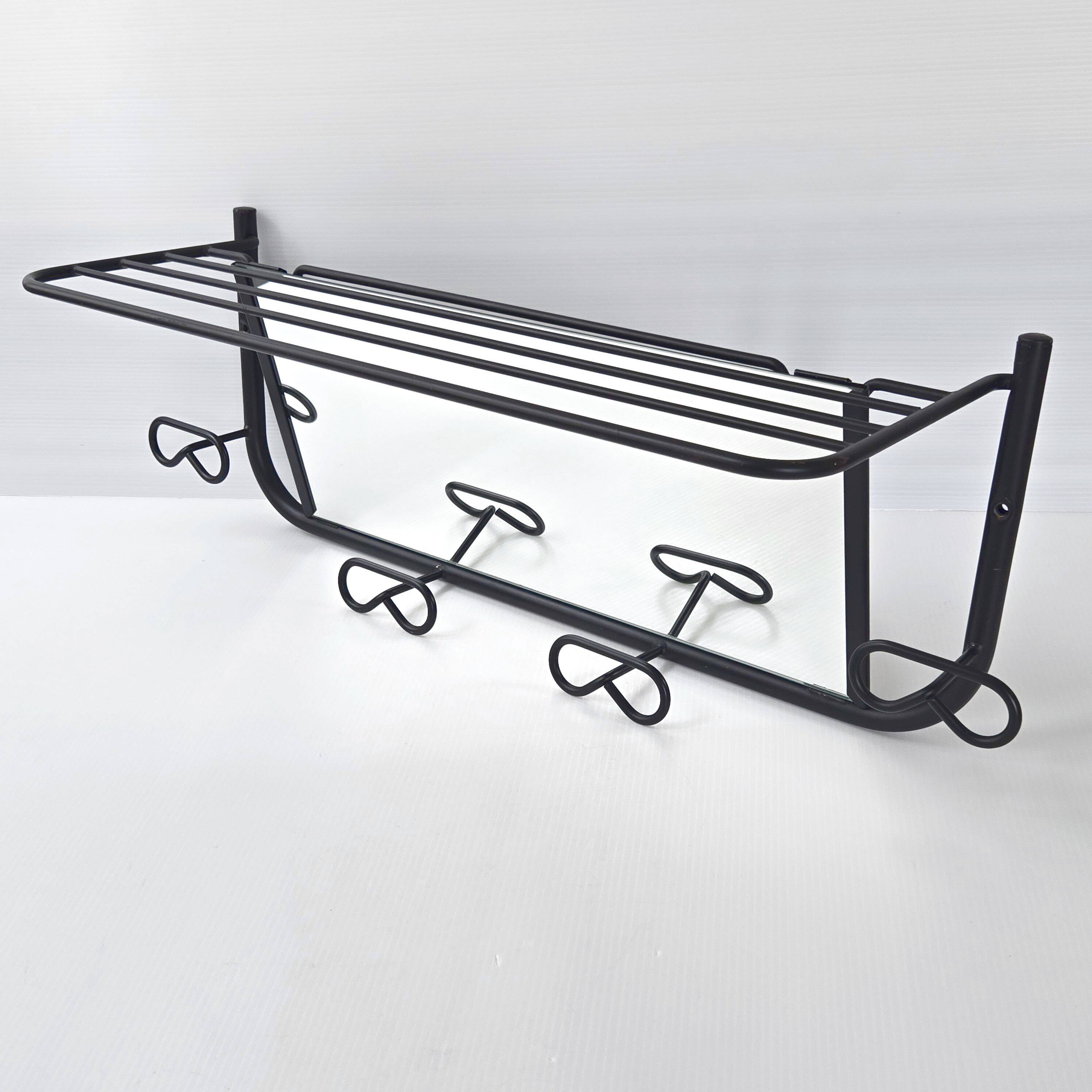 Vintage 1950s coat rack & mirror