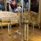 Pair of side tables from the 20th century in plexiglass and glass.