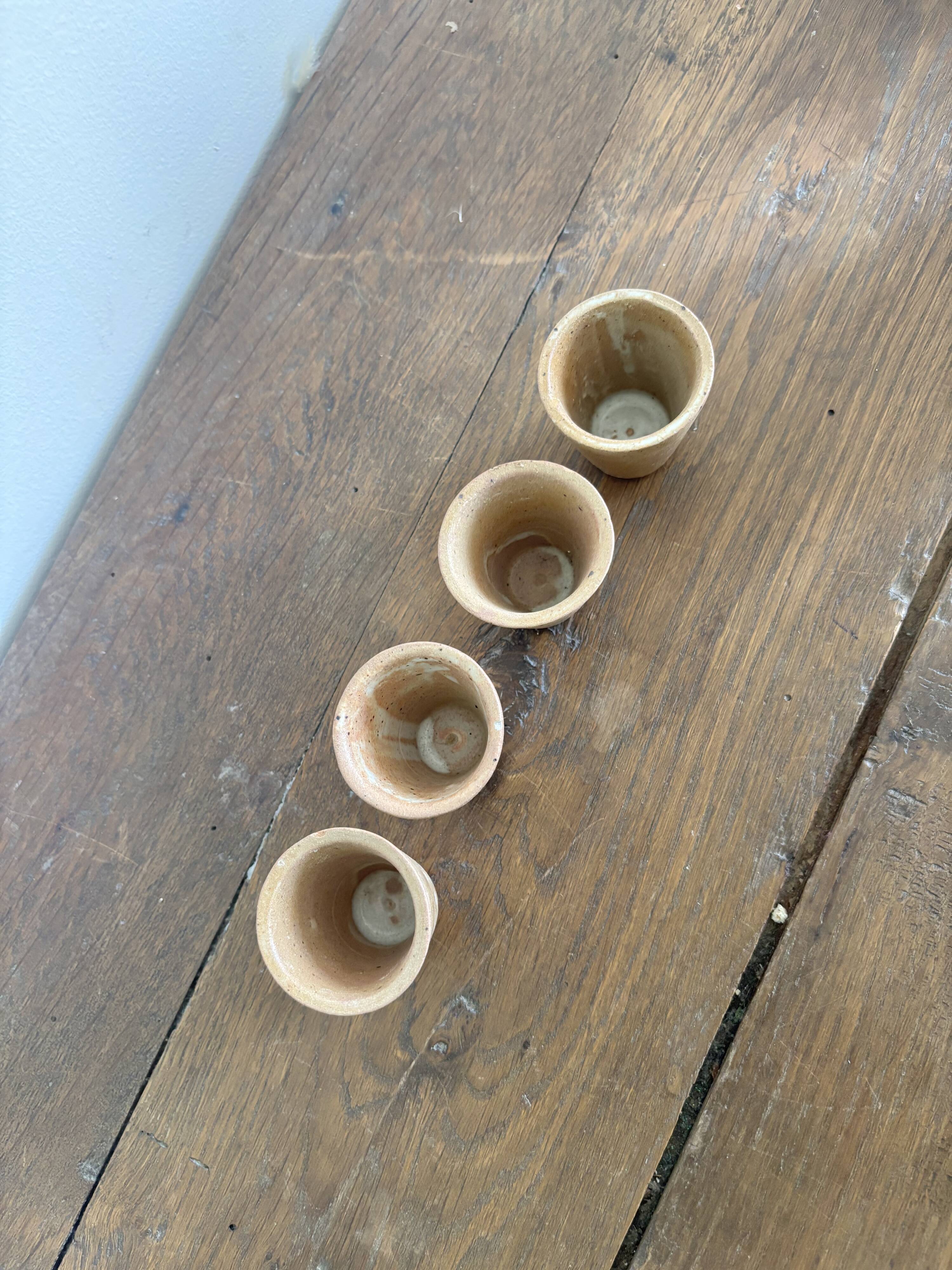 Set of French artisanal stoneware ceramics – 1960s