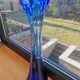 Tall Blue Murano Style Art Glass Vase, Mid-Century Modern Design, 1960