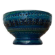 Bougeoir en poterie Rimini Blu mi-siècle par Aldo Londi pour Bitossi, Italie, années 1960
