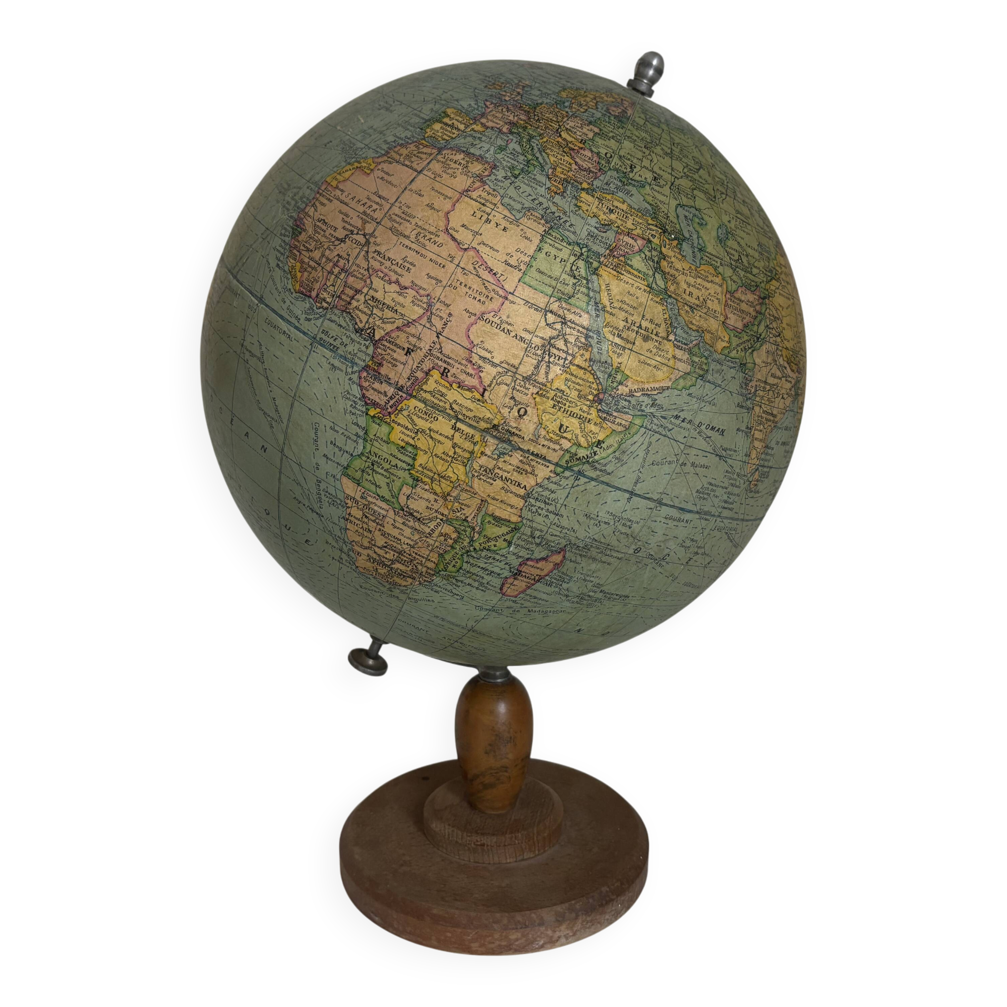 Globe vintage 1950 terrestre Girard et Barrère et Thomas - 46 cm