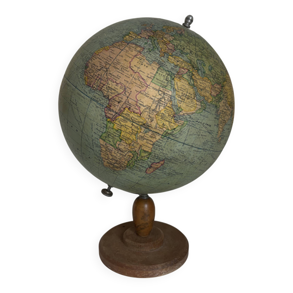 Globe vintage 1950 terrestre Girard et Barrère et Thomas - 46 cm
