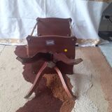 Swivel side table saddle