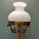 Tripod table lamp - Gilded bronze, opaline - 50s - France
