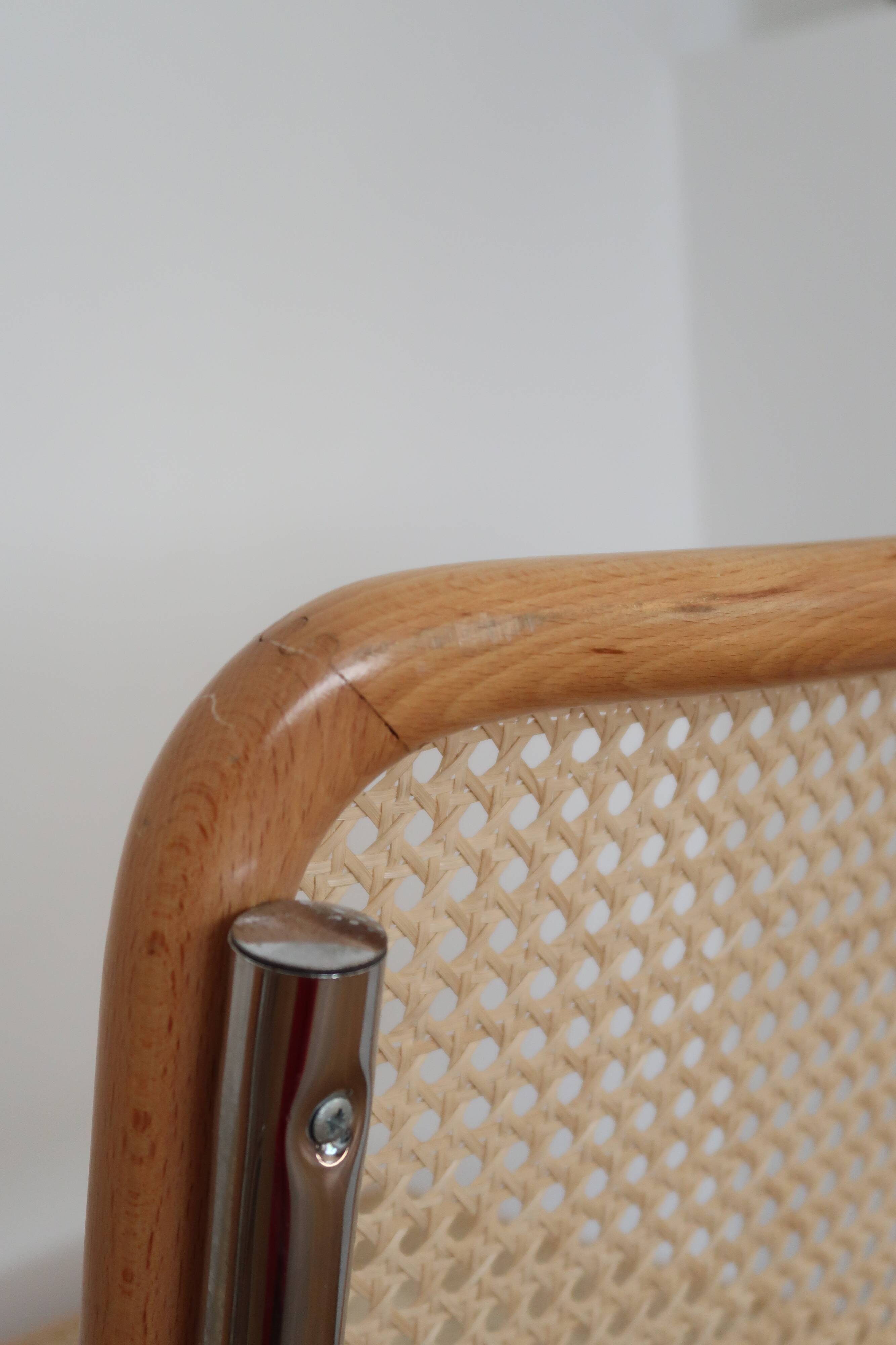 4 chairs cannage and chrome