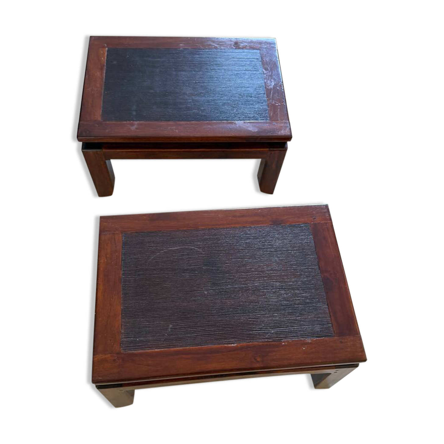 2 wooden bedside tables