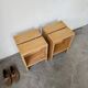 Pair of pine stools or bedside tables, mountain furniture, 1950s