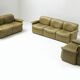 DS-12 modular vintage set in green leather by Team de Sede for De Sede Swiss