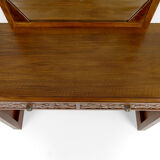 Art deco dressing table in sculpted walnut, france, circa 1930