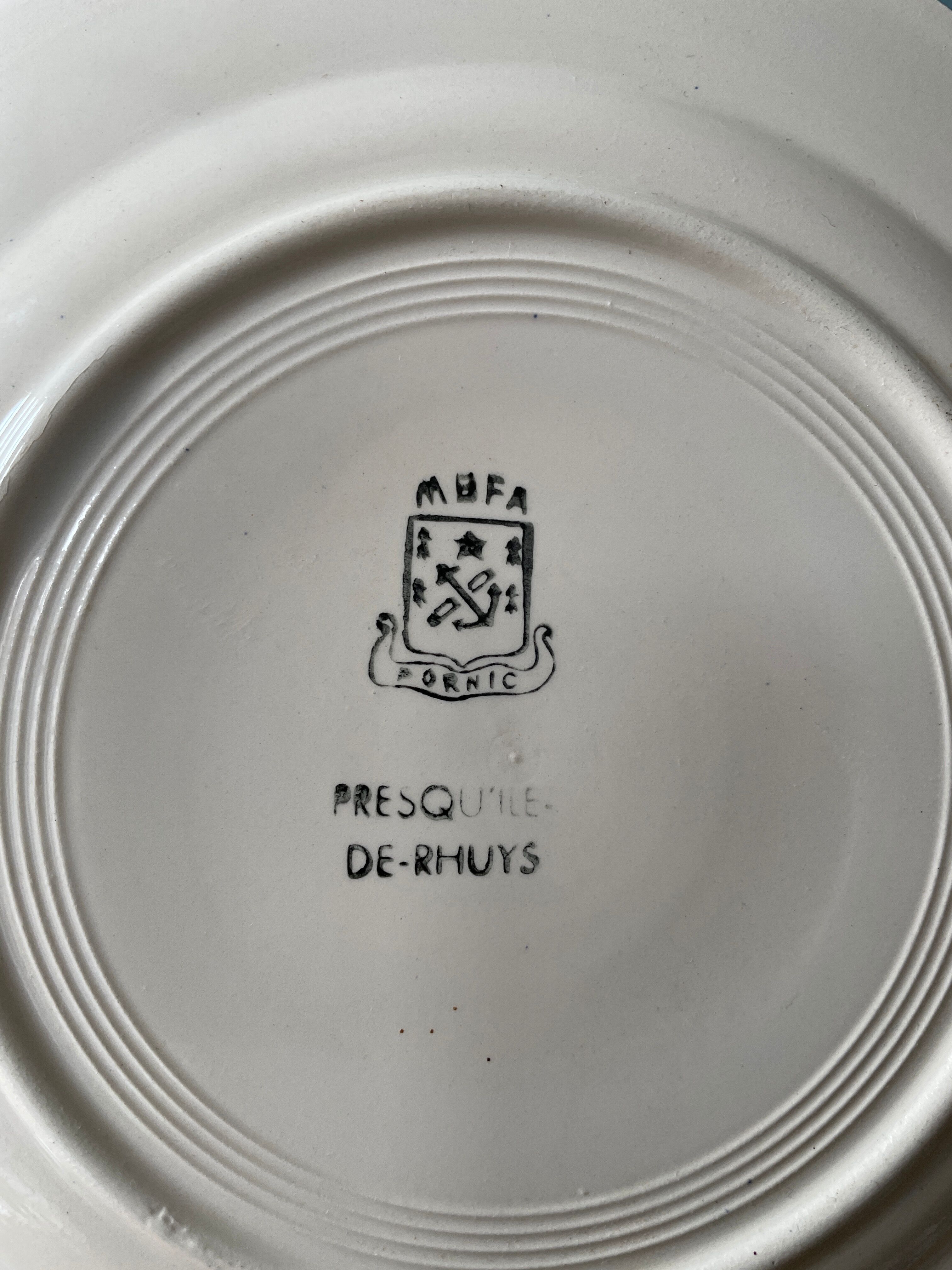 Set of 3 old plates MBFA Pornic, peninsula of Rhuys