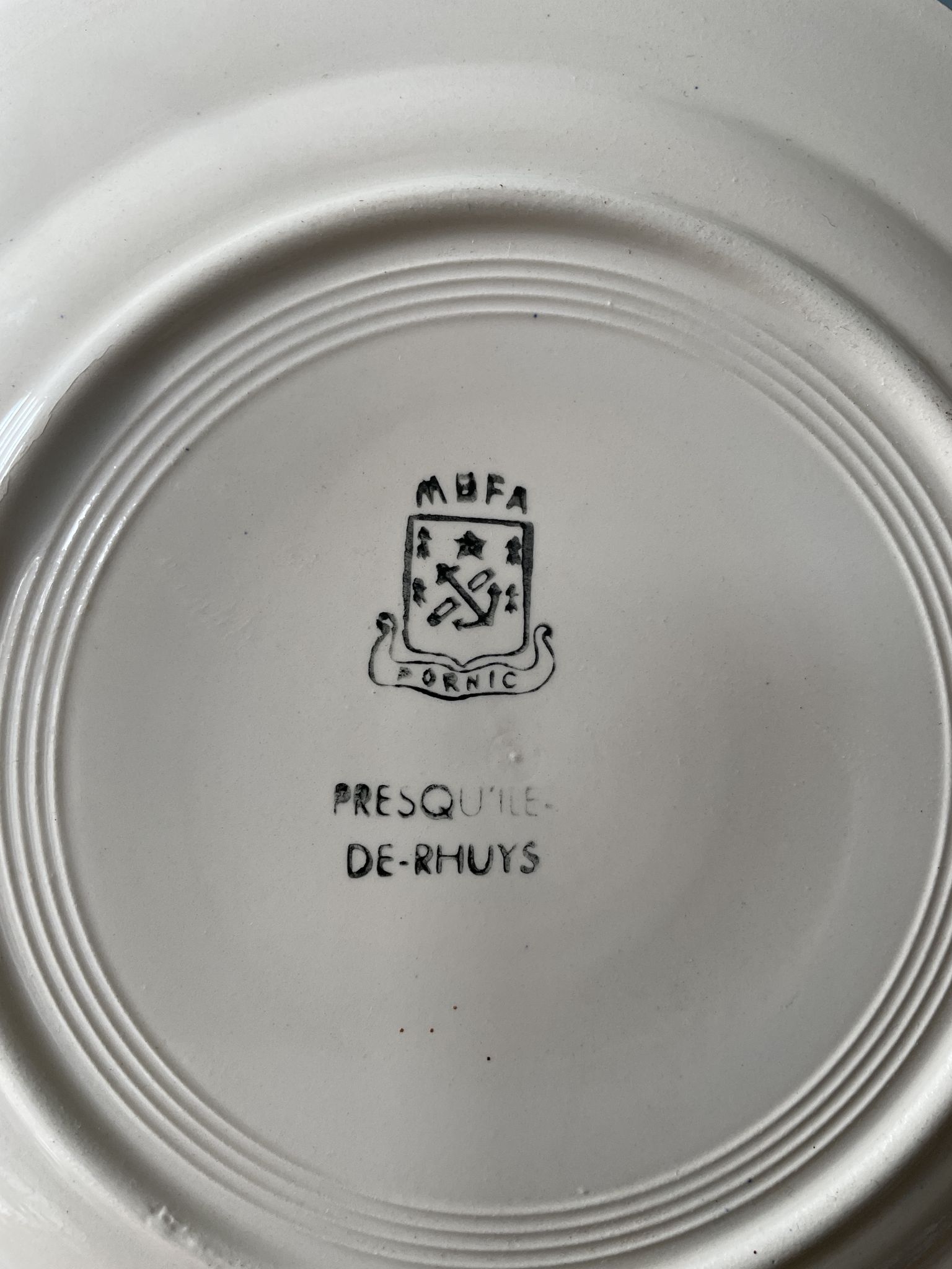 Set of 3 old plates MBFA Pornic, peninsula of Rhuys