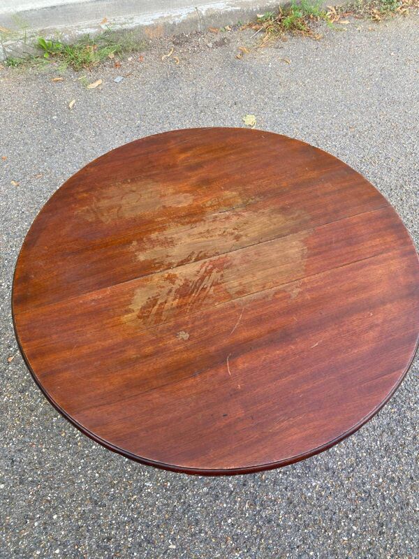 Table basse ronde vintage Louis XVI du 19ème table d'appoint