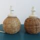 Pair of rope and ceramic lamps from the 80s
