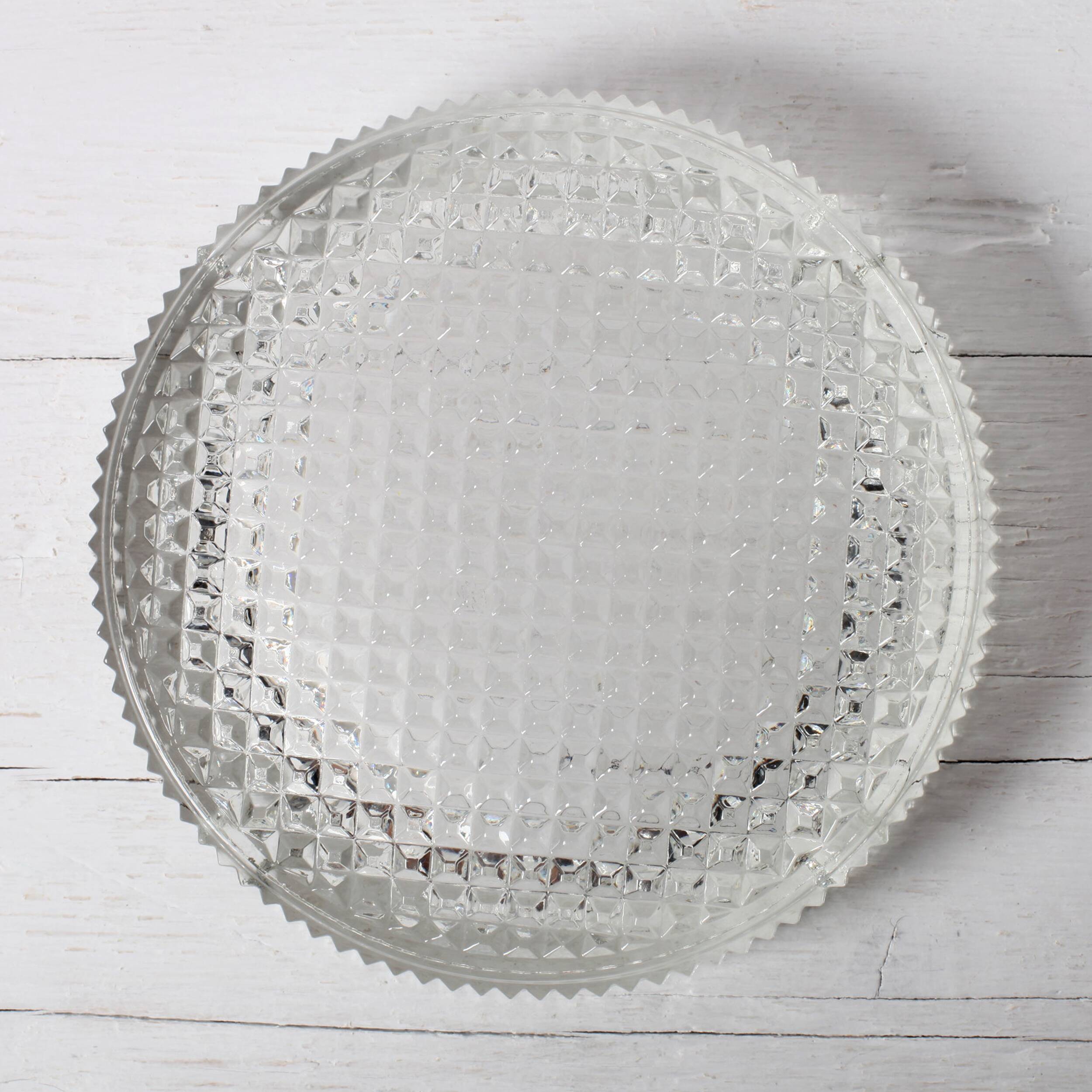 Crystal Glass Ashtray, Mid-Century Round Ashtray / Italy / 1960s