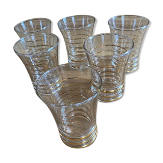 Lot de verres vintage années cinquantes