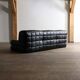 Kashima three seater sofa in black leather by Michel Ducaroy for Ligne Roset, 1970s