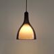 Set of 2 purple and white glass pendant lamps, 1960's / 1970's