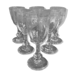Ensemble de 6 verres à liqueur en cristal St Louis, modèle Cléo