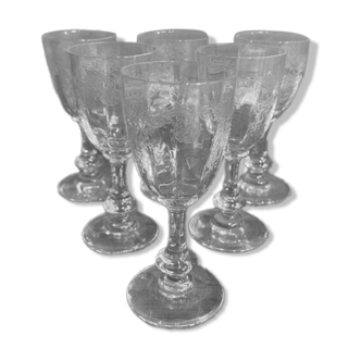 Set of 6 St Louis crystal liqueur glasses, Cléo model