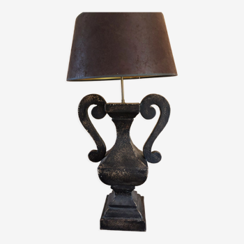 Lamp with handle in metal watch bronze way