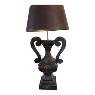 Lamp with handle in metal watch bronze way