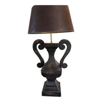 Lampe avec anse en métal façon bronze