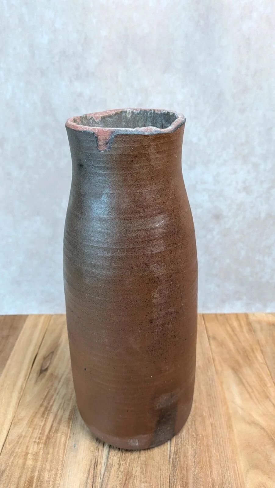 Stoneware vase signed Jc Lafon – vintage handmade piece