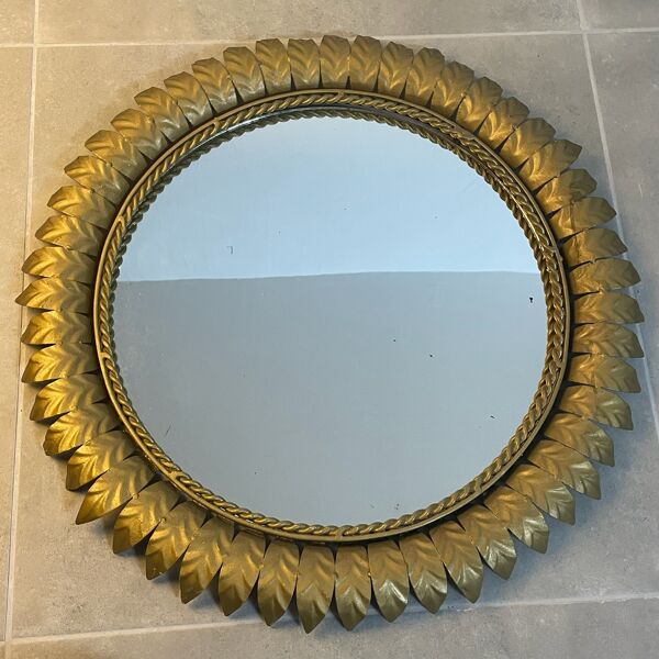 Miroir soleil rond italien années 50’s
