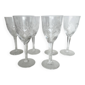 6 crystal wine glasses