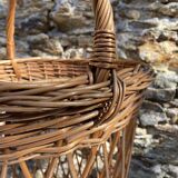 Vintage tall wicker basket