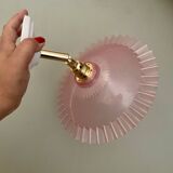 Vintage pink plastic lampshade wall light