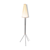Black floor lamp on tripod base