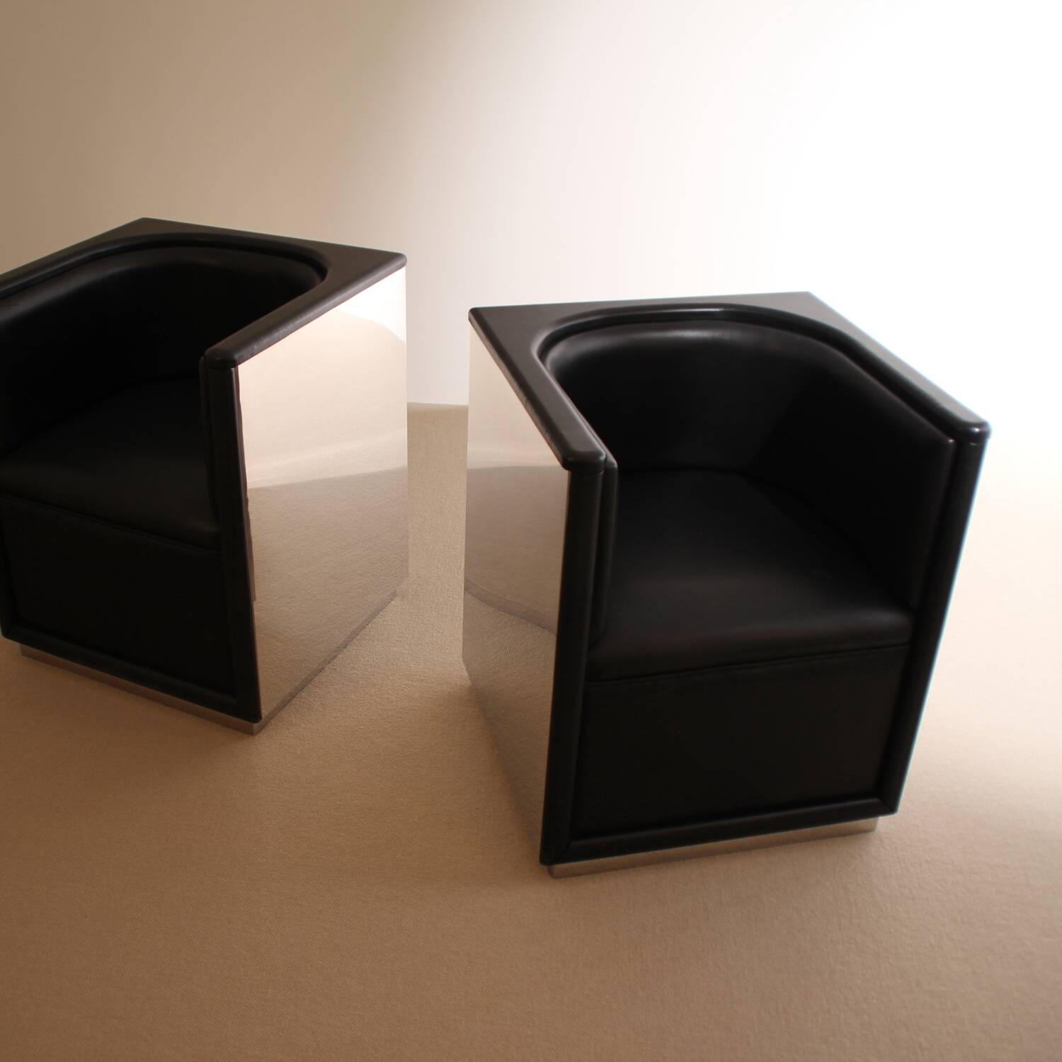 Pair of Inox Armchairs | Germany 1980s
