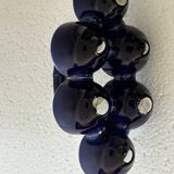 Cobalt blue earthenware egg cup service from the Georges Dreyfus workshop circa 1900
