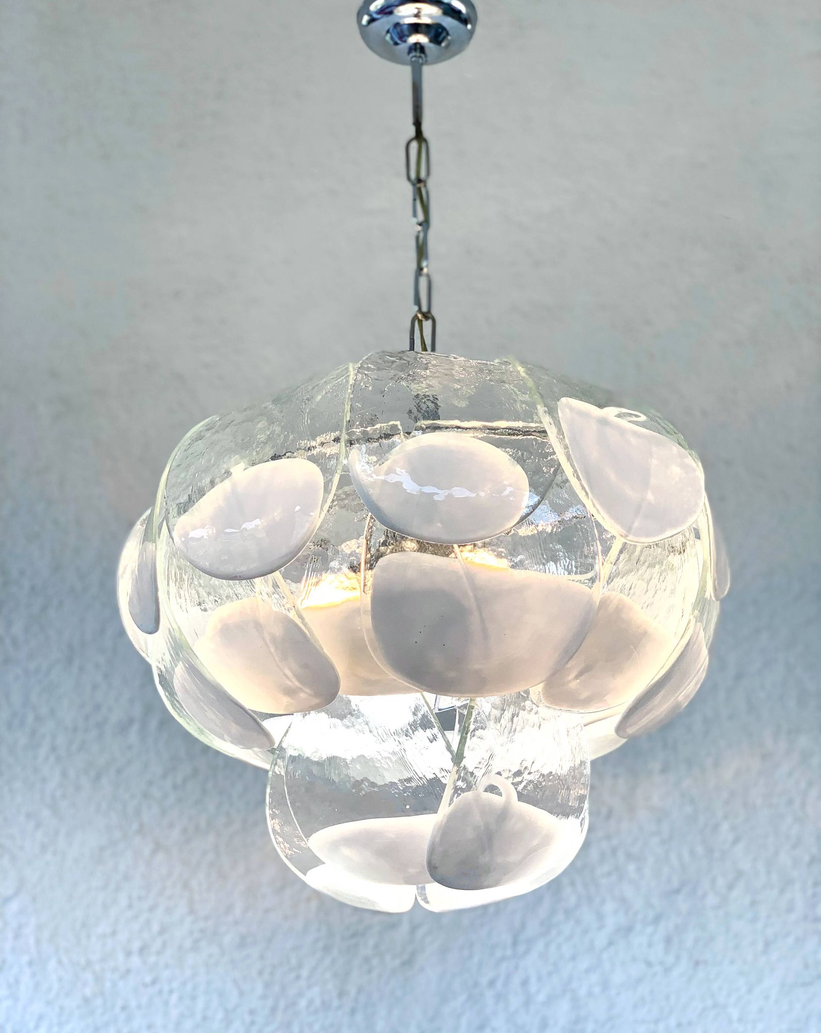 Murano glass petal chandelier by Carlo Nason for Mazzega