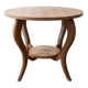 Table basse ronde en marqueterie de noyer Art Déco