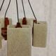 Teak and resin pendant light