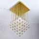 Venini mid century italian flushmount murano glass bubbles and brass chandelier